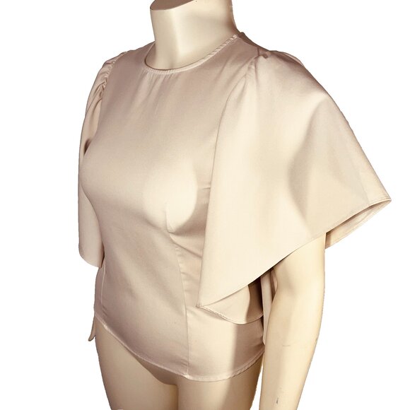 HAYDEN Blouse Womens M Ivory White Butterfly Sleeve Princess Seam Formal - Picture 8 of 16